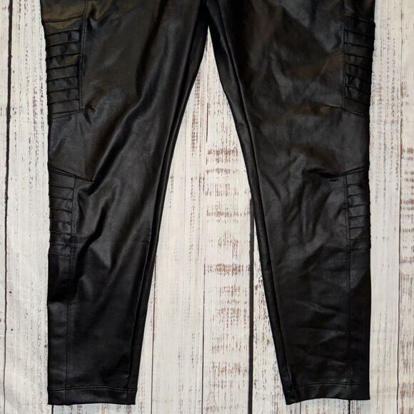 Athleta Women’s Delancey Gleam Moto Tight Black Size XL High Rise - Picture 3 of 7